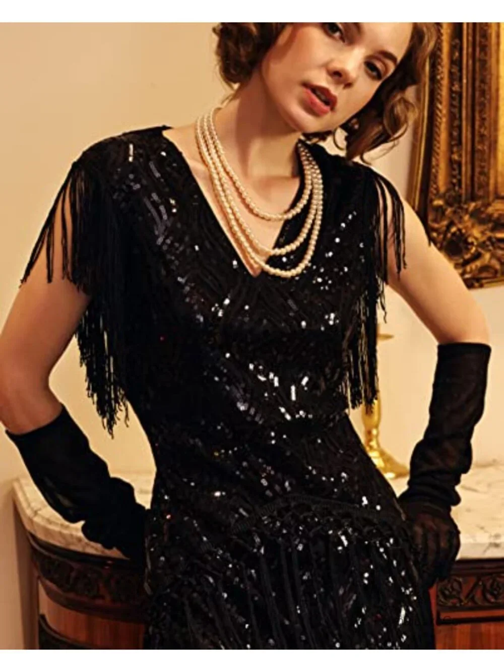 Long Opera Party Glitter Gloves Stretchy Adult Mesh Elbow Length